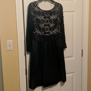 Black lace top dress